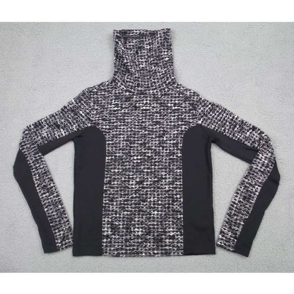 Nike Top Womens Size Medium Black Gray Hyperwarm Long Sleeve Brushed Pullover‎